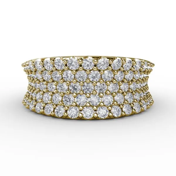 Five-Row Shared Prong Diamond Band Image 2 The Diamond Center Claremont, CA