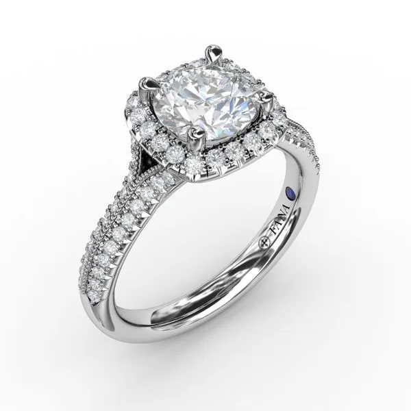 Cushion Halo Engagement Ring Gaines Jewelry FLINT, MI