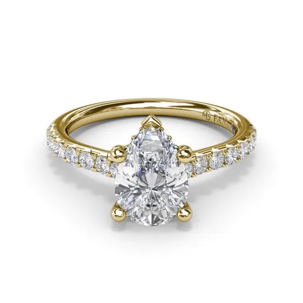 Classic Pear Solitaire With Hidden Halo Image 3 The Diamond Center Claremont, CA