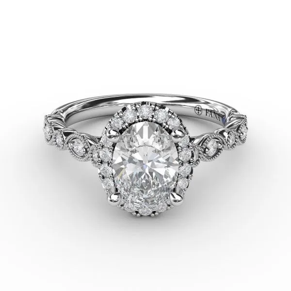 Classic Diamond Engagement Ring with Detailed Milgrain Band Image 3 Steve Lennon & Co Jewelers  New Hartford, NY