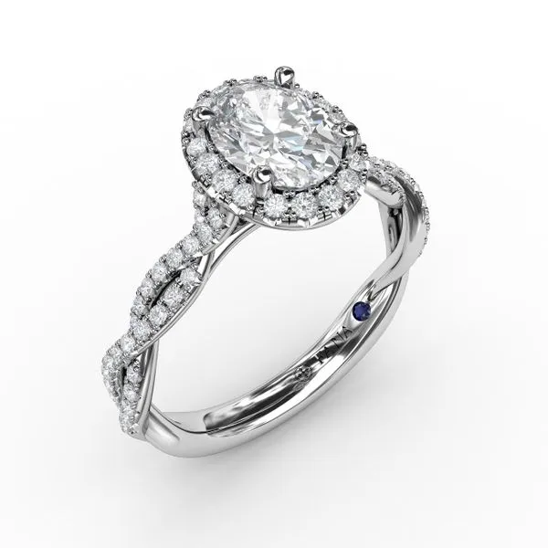 Oval Halo with Diamond Twist Shank Steve Lennon & Co Jewelers  New Hartford, NY