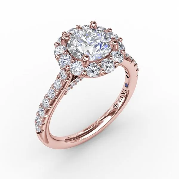 Classic Round Halo Engagement Ring Gaines Jewelry FLINT, MI