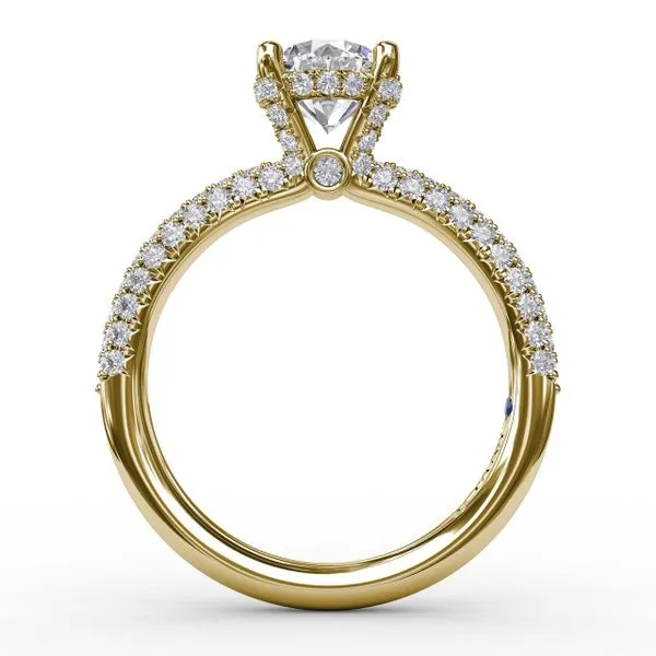 All-Over Pave Diamond Solitaire Engagement Ring With Hidden Halo Image 2 Steve Lennon & Co Jewelers  New Hartford, NY