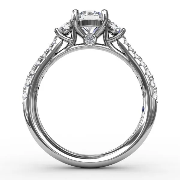 Classic Three Stone Engagement Ring Image 2 Castle Couture Fine Jewelry Manalapan, NJ