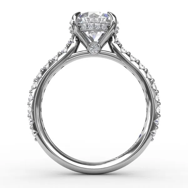 Classic Round Diamond Solitaire Engagement Ring With Hidden Pavé Halo Image 2 The Diamond Center Claremont, CA