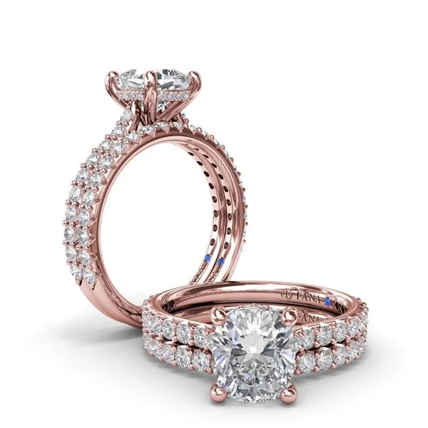 Classic Cushion Solitaire Engagement Ring With Hidden Pavé Halo Image 4 Moore Jewelers Laredo, TX