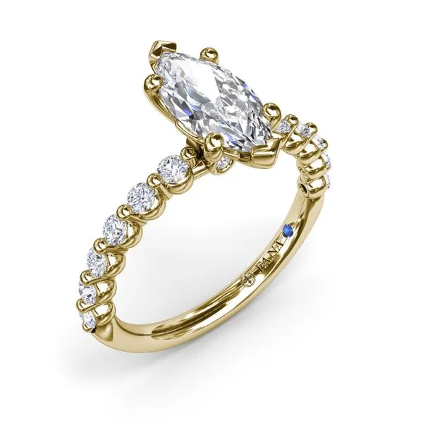 Contemporary Marquise Solitaire Engagement Ring With Diamond Band Molinelli's Jewelers Pocatello, ID