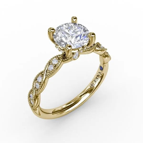Classic Diamond Solitaire Engagement Ring With Diamond Twist Band Quenan's Fine Jewelers Georgetown, TX