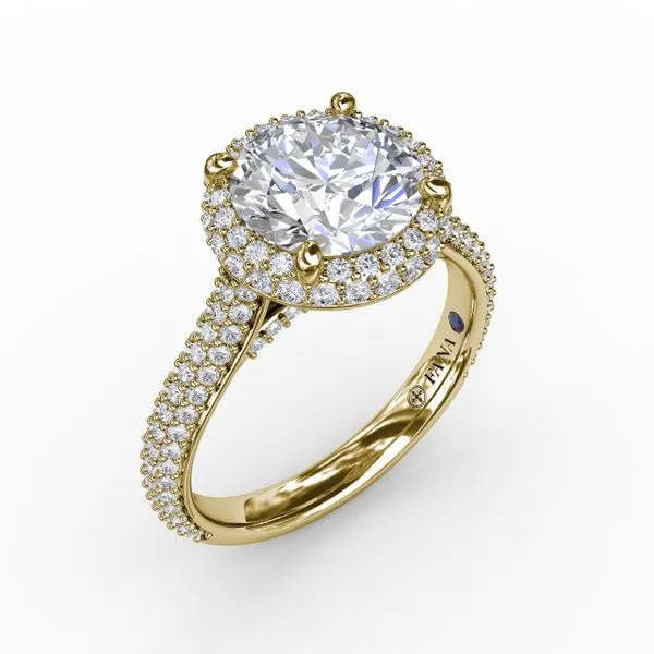 Seamless Pavé Diamond Double Halo Engagement Ring Quenan's Fine Jewelers Georgetown, TX