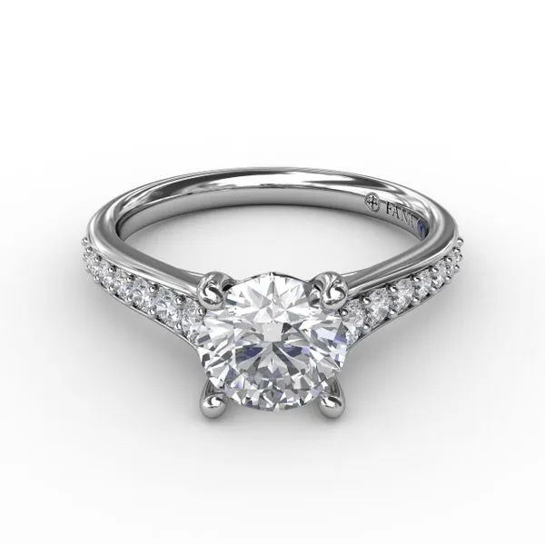 Classic Round Diamond Solitaire Engagement Ring With Diamond Band Image 3 Graham Jewelers Wayzata, MN