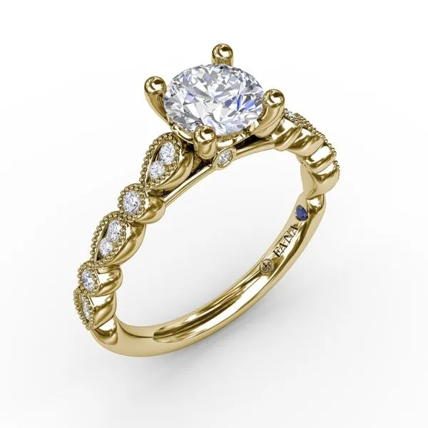 Round Diamond Solitaire Engagement Ring With Milgrain Details Gaines Jewelry FLINT, MI