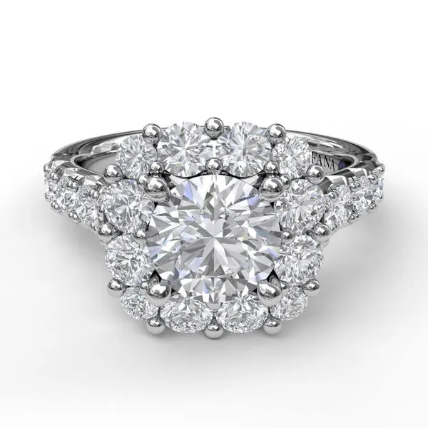Chunky Diamond Cushion Halo Engagement Ring Image 3 Quenan's Fine Jewelers Georgetown, TX