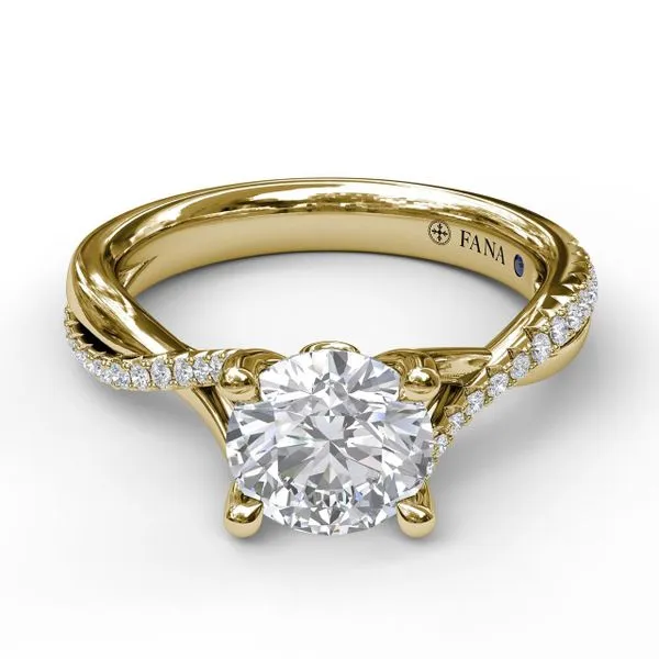 Alternating Diamond Twist Engagement Ring Image 3 The Diamond Center Claremont, CA
