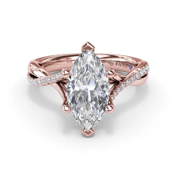 Alternating Diamond Twist Engagement Ring Image 3 Jim's Jewelers Tyler, TX