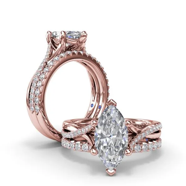 Alternating Diamond Twist Engagement Ring Image 4 Jim's Jewelers Tyler, TX