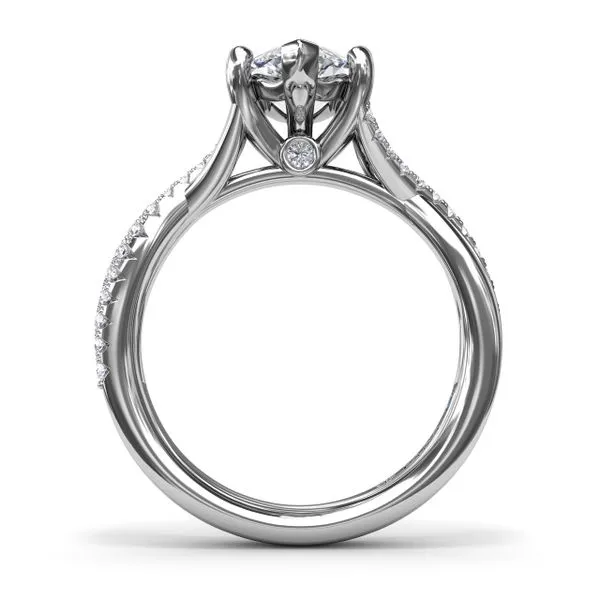 Alternating Diamond Twist Engagement Ring Image 2 The Diamond Center Claremont, CA