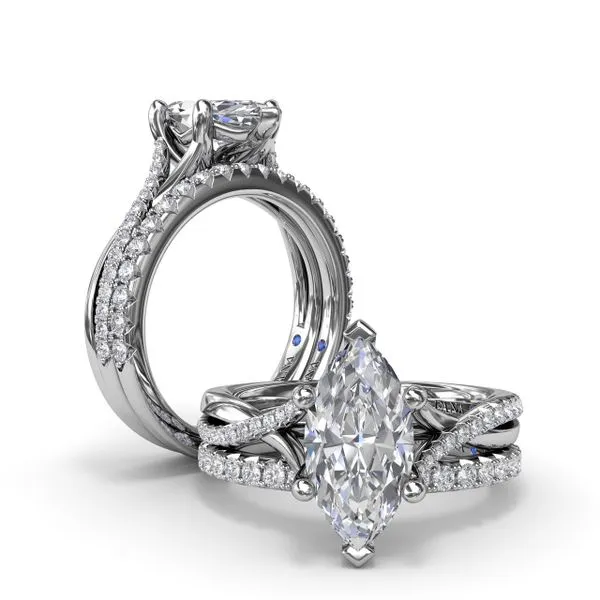 Alternating Diamond Twist Engagement Ring Image 4 Steve Lennon & Co Jewelers  New Hartford, NY