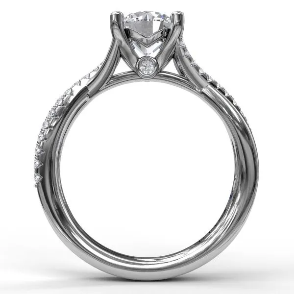 Alternating Diamond Twist Engagement Ring Image 2 The Diamond Center Claremont, CA