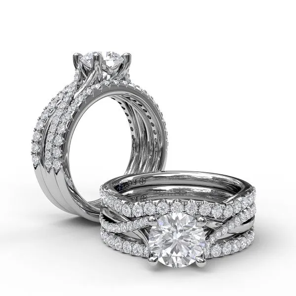 Alternating Diamond Twist Engagement Ring Image 4 The Diamond Center Claremont, CA
