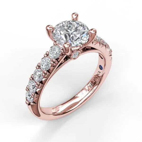 Handset French Pave Diamond Engagement Ring Quenan's Fine Jewelers Georgetown, TX