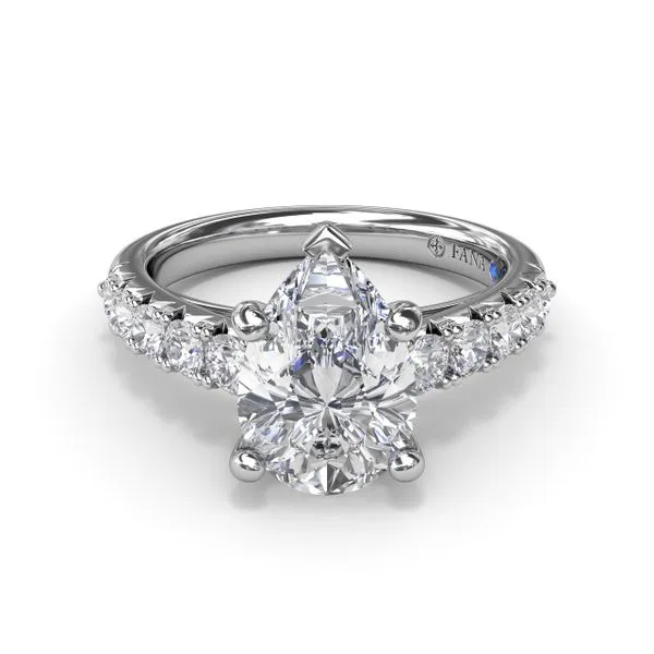 Handset Pear Diamond Engagement Ring Image 3 Steve Lennon & Co Jewelers  New Hartford, NY