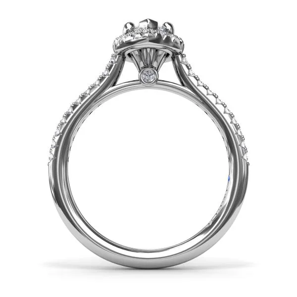 Delicate Marquise Halo And Pave Band Engagement Ring Image 2 Molinelli's Jewelers Pocatello, ID