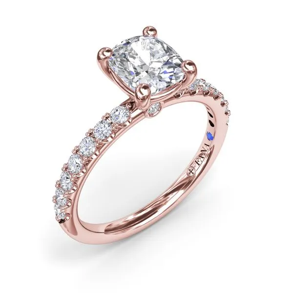 Classic Pave Cushion Cut Engagement Ring Moore Jewelers Laredo, TX