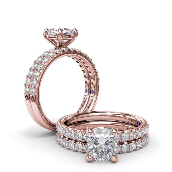 Classic Pave Cushion Cut Engagement Ring Image 4 The Diamond Center Claremont, CA