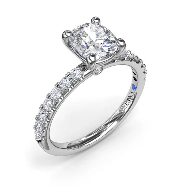 Classic Pave Cushion Cut Engagement Ring Steve Lennon & Co Jewelers  New Hartford, NY