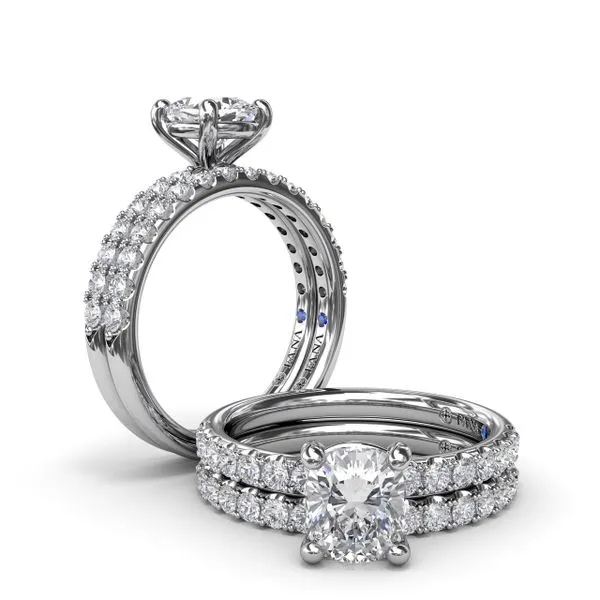 Classic Pave Cushion Cut Engagement Ring Image 4 Steve Lennon & Co Jewelers  New Hartford, NY