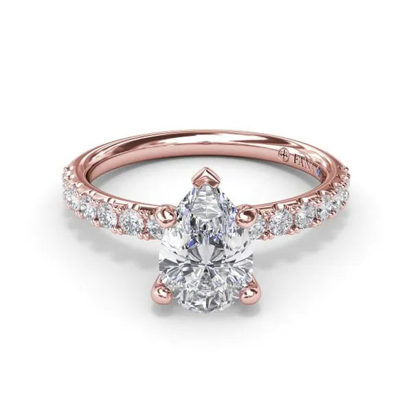 Classic Pave Pear Cut Engagement Ring Image 3 Quenan's Fine Jewelers Georgetown, TX