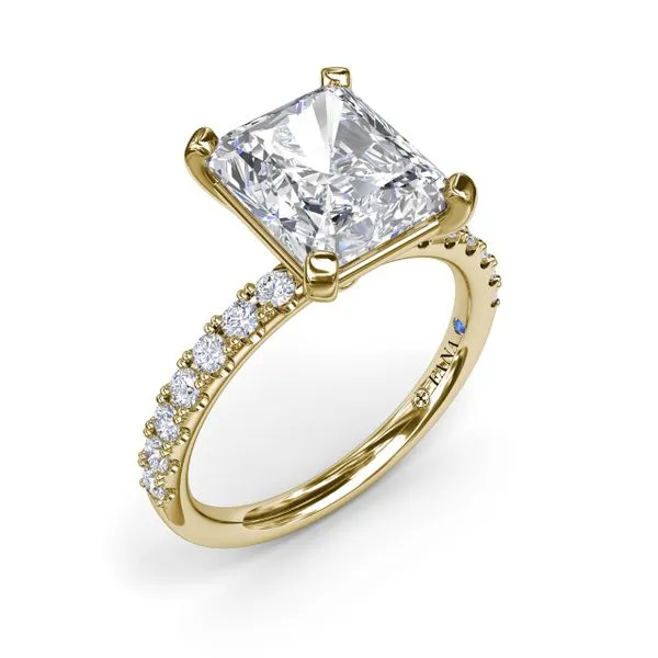 Classic Pave Radiant Cut Engagement Ring Jim's Jewelers Tyler, TX