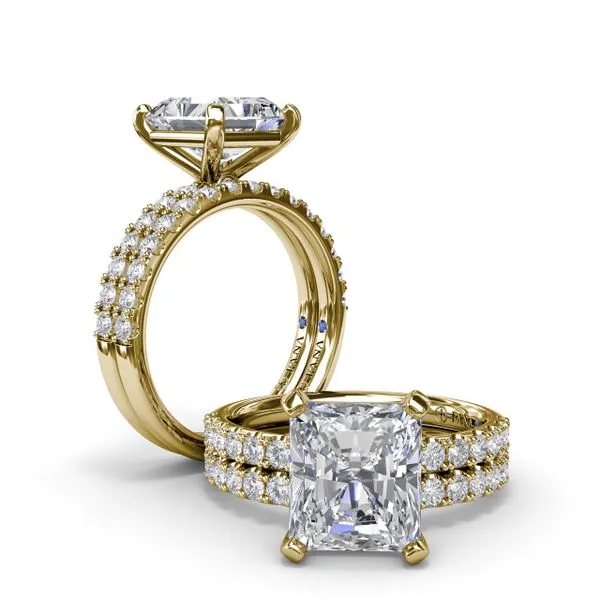 Classic Pave Radiant Cut Engagement Ring Image 4 The Diamond Center Claremont, CA