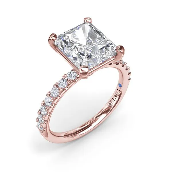 Classic Pave Radiant Cut Engagement Ring Molinelli's Jewelers Pocatello, ID