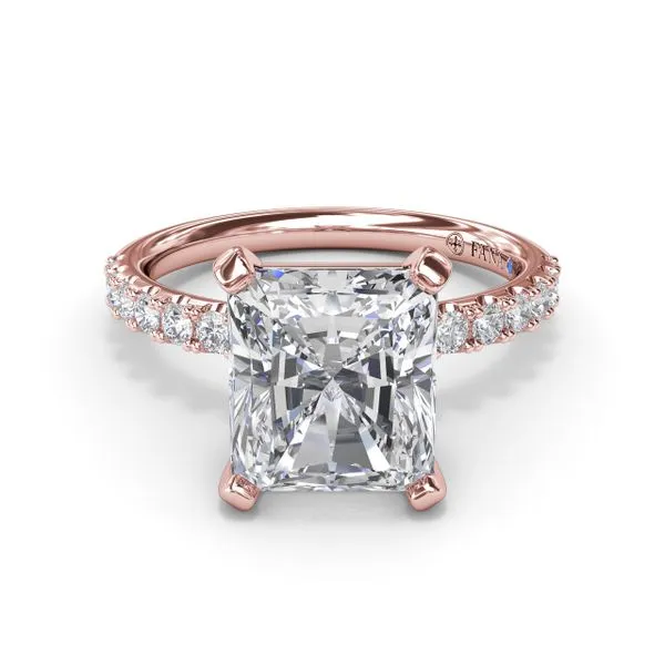 Classic Pave Radiant Cut Engagement Ring Image 3 Steve Lennon & Co Jewelers  New Hartford, NY