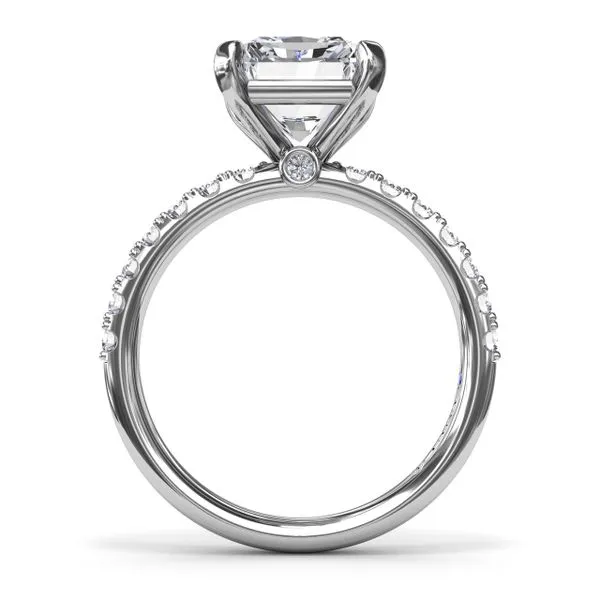 Classic Pave Radiant Cut Engagement Ring Image 2 Quest Fine Jewelers Fairfax, VA
