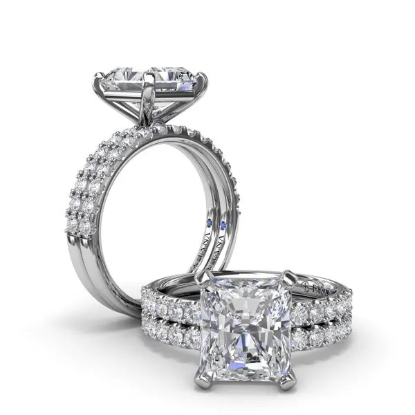 Classic Pave Radiant Cut Engagement Ring Image 4 Steve Lennon & Co Jewelers  New Hartford, NY