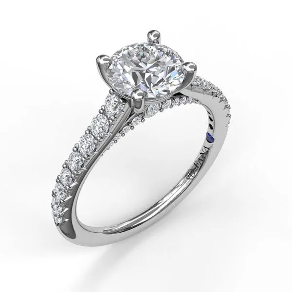 Delicate Classic Engagement Ring with Delicate Side Detail Quest Fine Jewelers Fairfax, VA