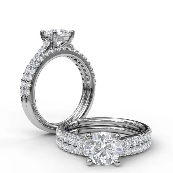 Delicate Classic Engagement Ring with Delicate Side Detail Image 4 Quest Fine Jewelers Fairfax, VA