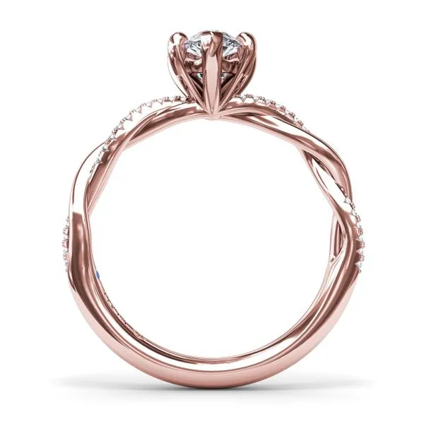 Gold And Diamond Twist Engagement Ring Image 2 Steve Lennon & Co Jewelers  New Hartford, NY