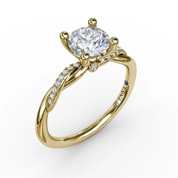 Classic Round Diamond Solitaire Engagement Ring With Twisted Shank Gaines Jewelry FLINT, MI