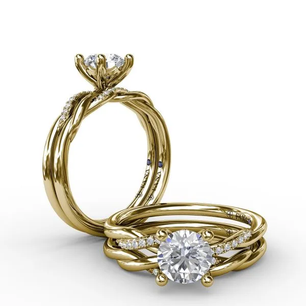 Classic Round Diamond Solitaire Engagement Ring With Twisted Shank Image 4 Steve Lennon & Co Jewelers  New Hartford, NY