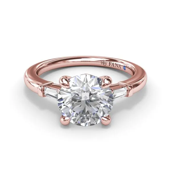 Tapered Baguette Diamond Engagement Ring  Image 2 Castle Couture Fine Jewelry Manalapan, NJ