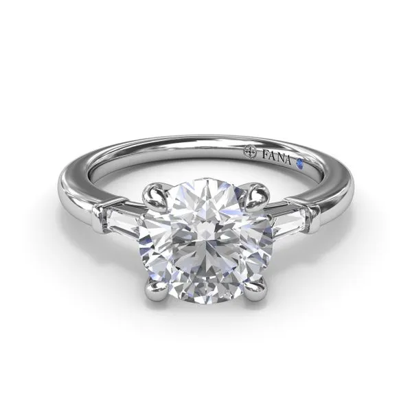 Tapered Baguette Diamond Engagement Ring  Image 2 Castle Couture Fine Jewelry Manalapan, NJ