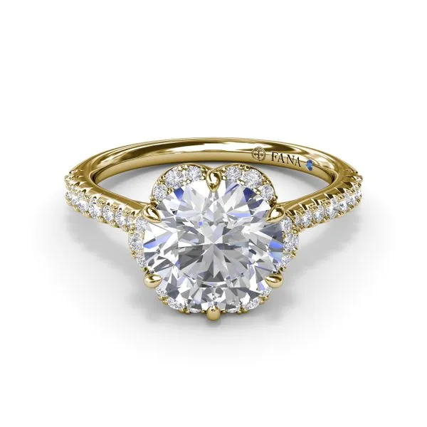 Blossoming Halo Diamond Engagement Ring  Image 2 Steve Lennon & Co Jewelers  New Hartford, NY
