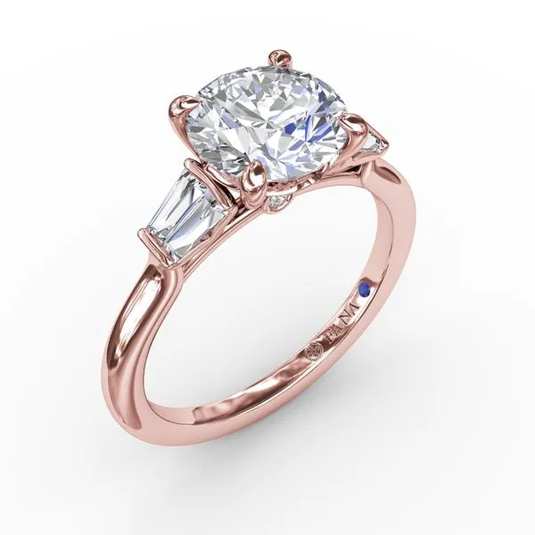 Double Baguette Diamond Engagement Ring  Castle Couture Fine Jewelry Manalapan, NJ
