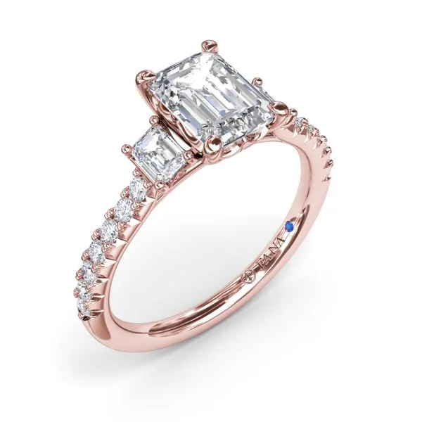 Enchanted Three Stone Emerald Diamond Engagement Ring Gaines Jewelry FLINT, MI