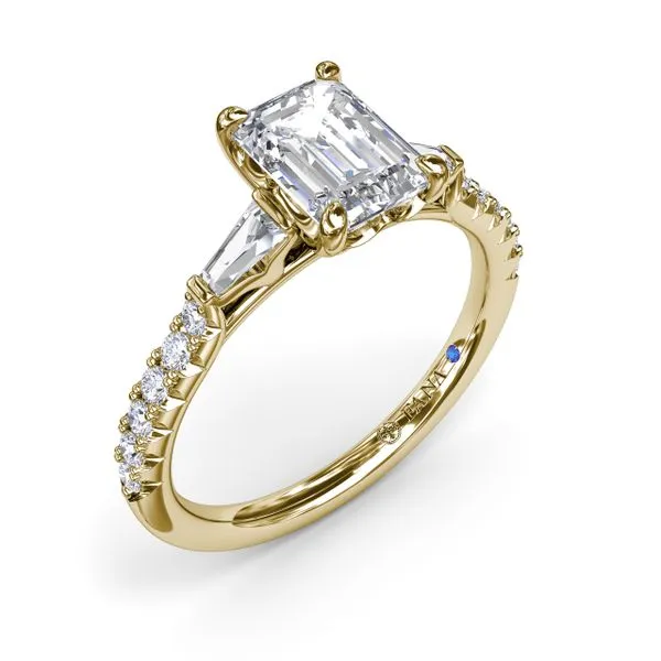 Emerald Cut and Tapered Baguette Engagement Ring  The Diamond Center Claremont, CA