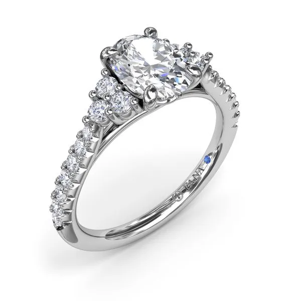 Clustered Diamond Engagement Ring Gaines Jewelry FLINT, MI
