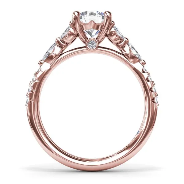 Vintage Floral Diamond Engagement Ring  Image 3 Steve Lennon & Co Jewelers  New Hartford, NY